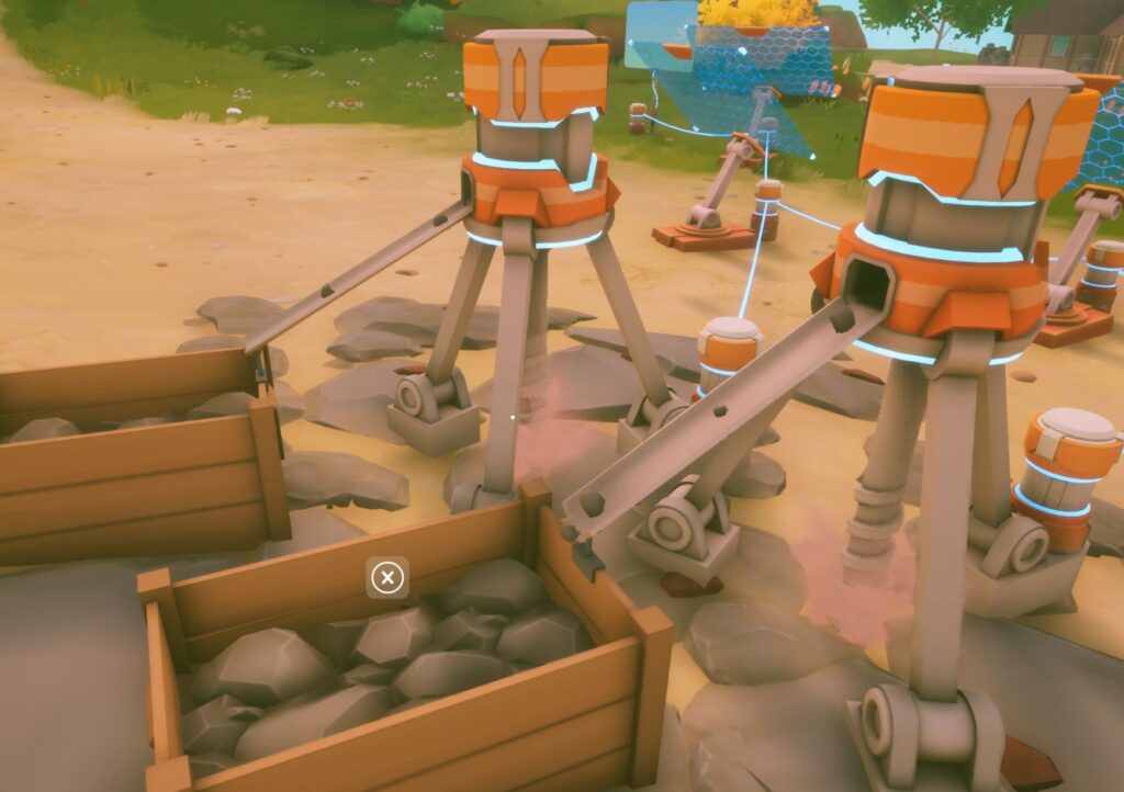 Solarpunk screenshot showing two drills working side by side