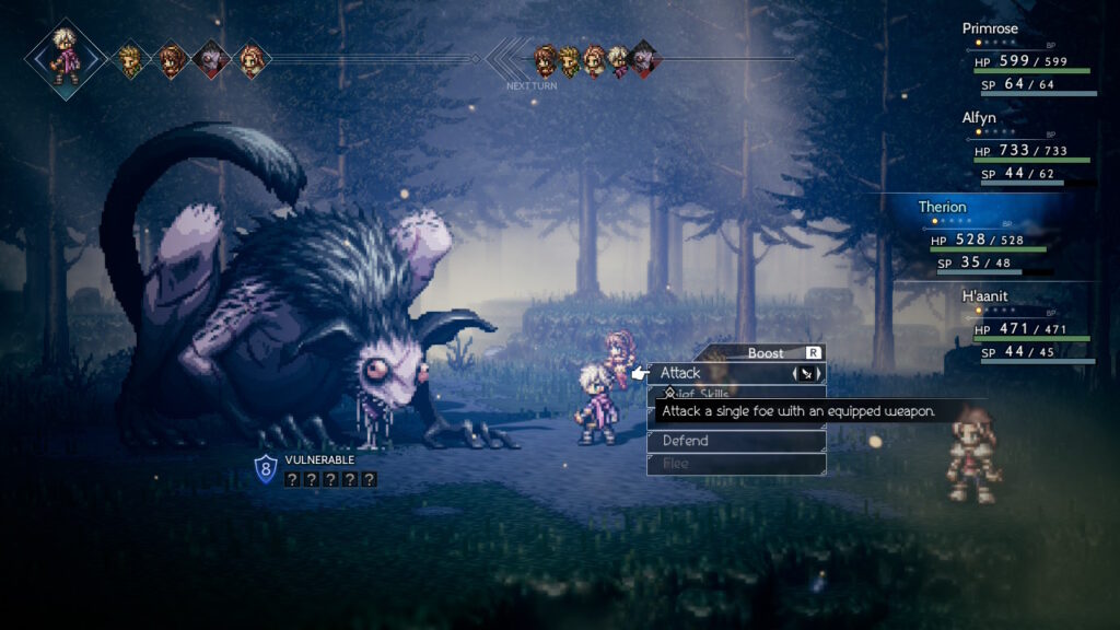 Generic combat screenshot from Octopath Traveller